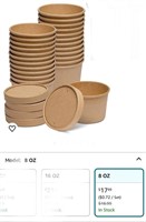 25 Sets - 8 oz] Kraft Paper Food Soup Containers