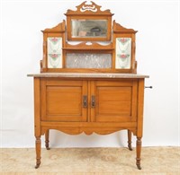 Art Nouveau Style Marble Top English Wash Stand