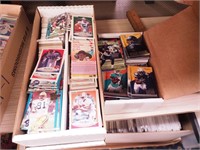 Two boxes of 1980s-2000s football and