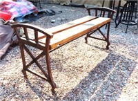 Heavy Cast Iron and Wood Industrial Bench