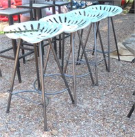 Four (4) Tractor Seat Metal Bar Stools