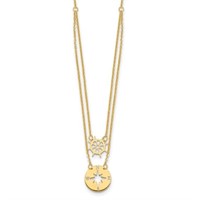 14K  2-Strand Compass & Ship Wheel Necklace