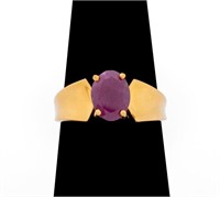 14K Yellow Gold Ruby Solitaire Ring