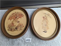 2 Oval -Holly Hobby Wall Plaques