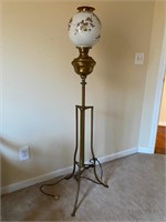1880's Victorian Brass Piano Floor Lamp -Converted