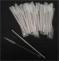 Metal straws with cleaners
