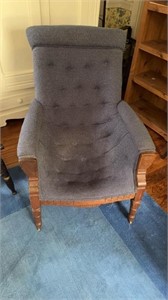 Antique Victorian armchair, reupholstered in a