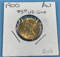 1900 AU US Liberty $5 gold piece