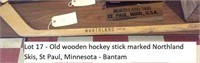 Old wooden Northland Skis hockey stick Bantam