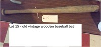 Old vintage wooden baseball bat