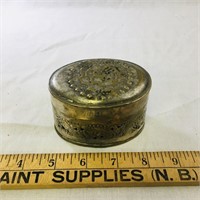 Vintage Silver-Plate Thread Box & Thread Spools