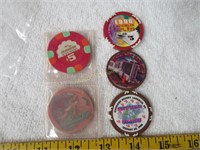 Five Collectible, Laughlin Nevada, Casino Chips