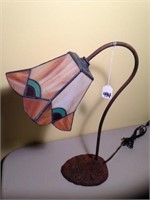 Lamp w/ Colored Shade, Metal Base