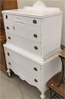White Painted Depression Era Chest Of Drawers