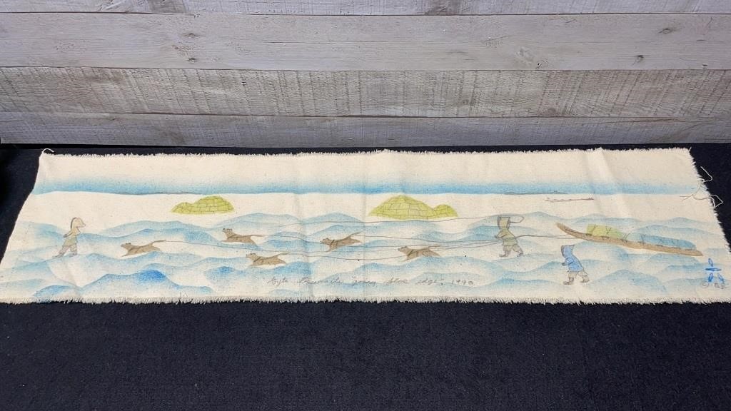 Gita Eeseemallie Inuit Silk Screen Print Tapestry