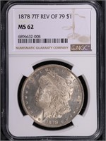 1878-7TF $1 Morgan Dollar NGC MS 62 REV of 79!