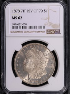 1878-7TF $1 Morgan Dollar NGC MS 62 REV of 79!