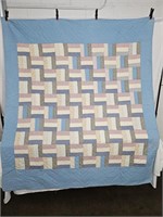 Hand Stitched Rail Fence Quilt