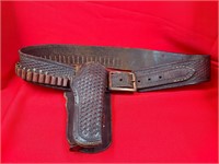 Vintage Leather Gun Belt & Holster