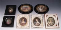 Lot: 7 Miniature Paintings- Marie Antoinette, etc.