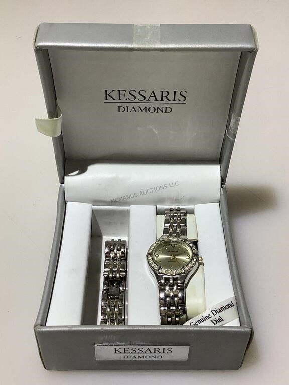 Kessaris Watch and bracelet set in box.