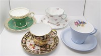 4 PAIRS OF VINTAGE ENGLISH CHINA CUPS & SAUCERS
