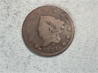 1824 matron head large cent