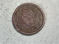 1854 braided hair large cent