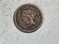 1856 braided hair large cent, upright 5