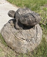 WOOD CARVED FROG