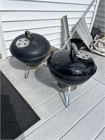 TWO SMALL WEBER GRILLS