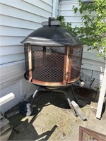 FIRE PIT  ON WHEELS 40 INCHES TALL