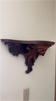 19th century carved oak wall shelf  21 in. Wide,