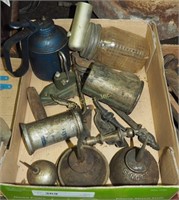 Vintage Oil Cans & Assorted Drawer Hardware