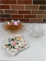 2 Iris bowls, Blue Ridge tray
