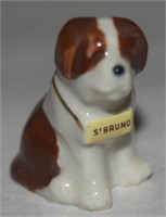 Vtg Wade Whimsies Porcelain St Bernard Bruno Dog