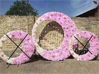 OVAL FLOWER BACKDROP, OVAL FRAMING WITH FLOWER