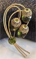 D&E Juliana for Sarah Coventry Gold Tone, Green