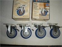 (4) NEW Rockler Swivel Locking Casters  4 inch