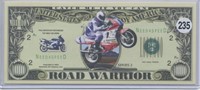 Road Warrior Motorcycle One Million Dollar Note