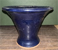 6" SIGNED JOE REINHARDT BLUE POTTERY VASE