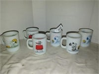 vintage Snoopy, Woodstock, FIRE-KING coffee mugs