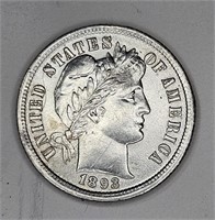1893 AU-BU Barber Dime - $155 CPG
