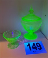 Vaseline Green Glass Assortment (2 Pieces)(LR)