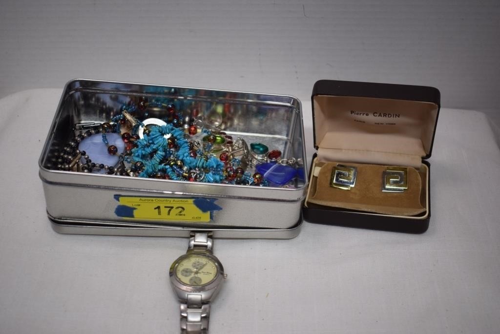 Tin w/ Fred Belay Quartz Watch, Cuff Links & More