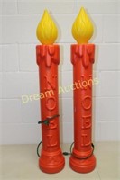 2 Lighted Christmas Candles 38H