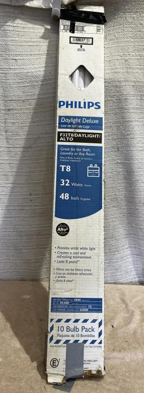 (8) Philips T8 48" 32 watt Fluorescent Bulbs