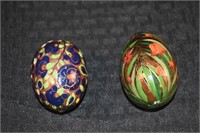 2 Decorative Ceramic Eggs