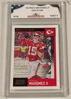 2020 Score #136 Patrick Mahomes Card