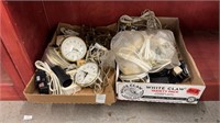 Lot of clocks, electronics, extension cords, etc